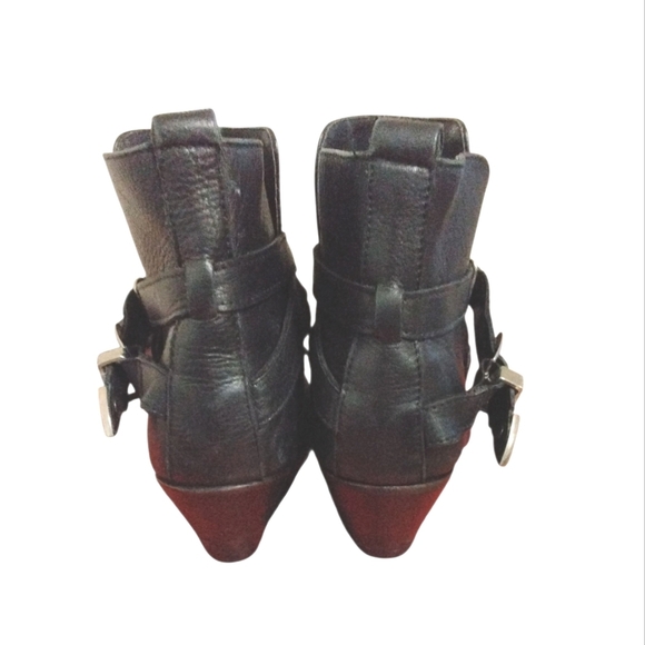 Code West Women's Black Western Boots Buckled Cowgirl Ankle Booties Sz 6 - Picture 6 of 9